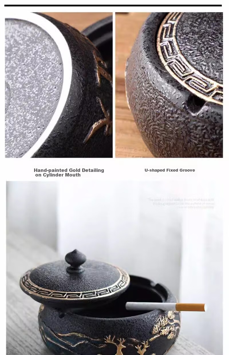 Bangu Mountain Home Ceramic Ashtray Upgrade No Lid Chinese Style Creative Personalized Office Decor 7