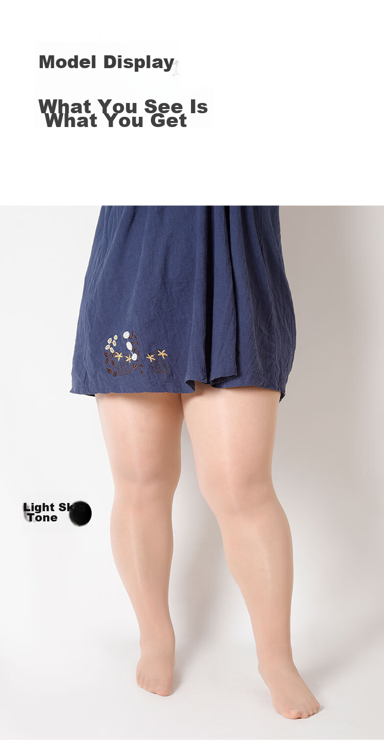 Afandi【Plus Size】Ultra-thin Bare Leg Magic Spring Summer Sheer Anti-Snag No-Crotch Tights Pantyhose 13