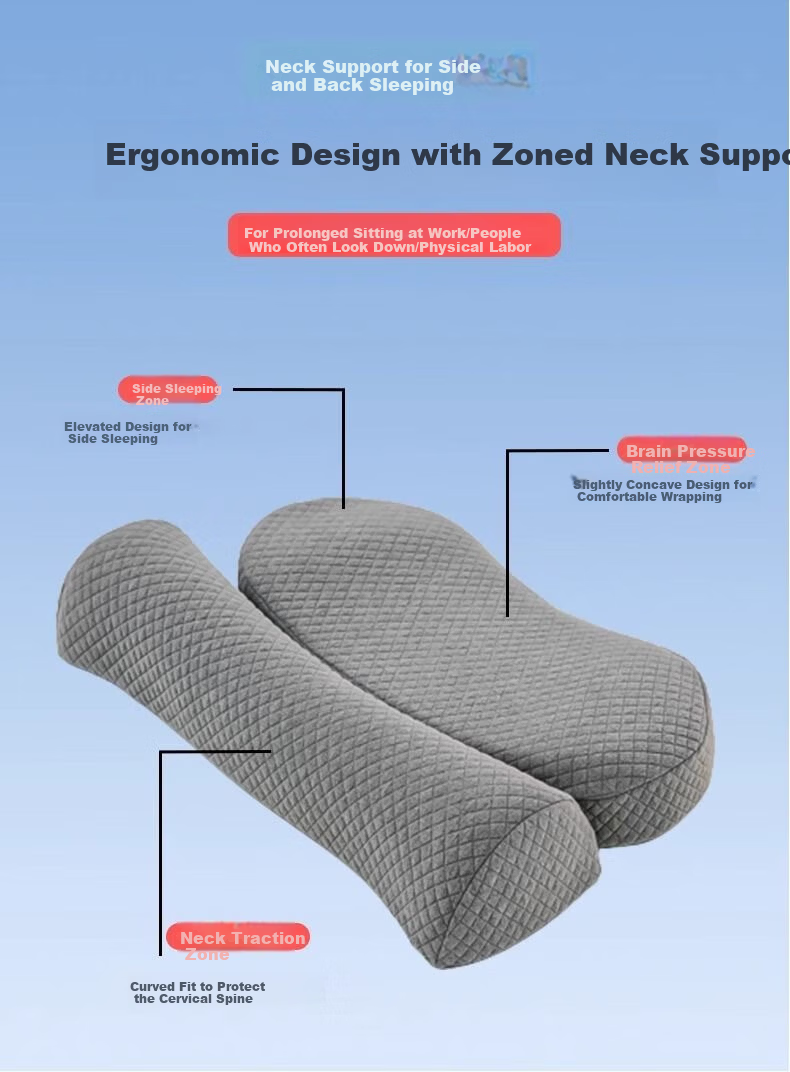 Aijiepu Cervical Pillow Neck Support Pillow Memory Foam Anti-Snore Deep Sleep Pillow for Adults Cervical Spondylosis Nap Pillow 5