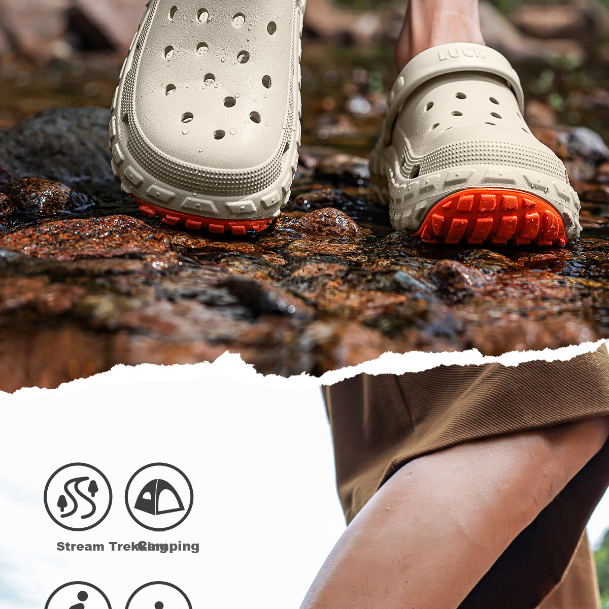 TZLDN Men's Non-Slip Ventilated Summer Outdoor Sports Odor-Resistant Creek Shoes Dual-Purpose Driving Beach Sandals 2