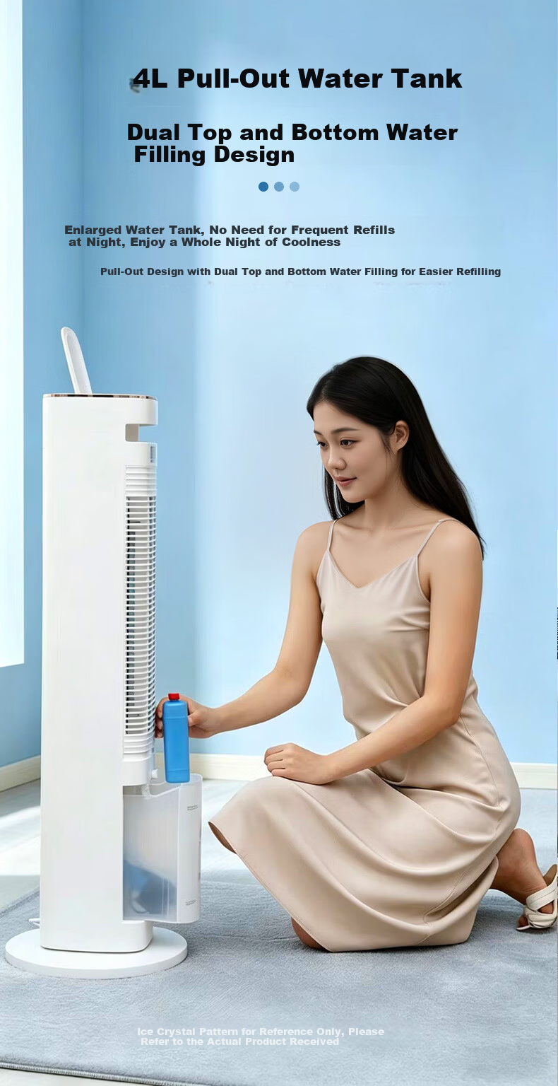 CHANGHONG Home Air Cooler Fan Voice-Controlled Cooling Fan Single Cooling Humidifying Electric Fan Standing Water Cooling Tower Fan High Wind Power Bladeless Cooling Fan Portable Mini Air Conditioner  8