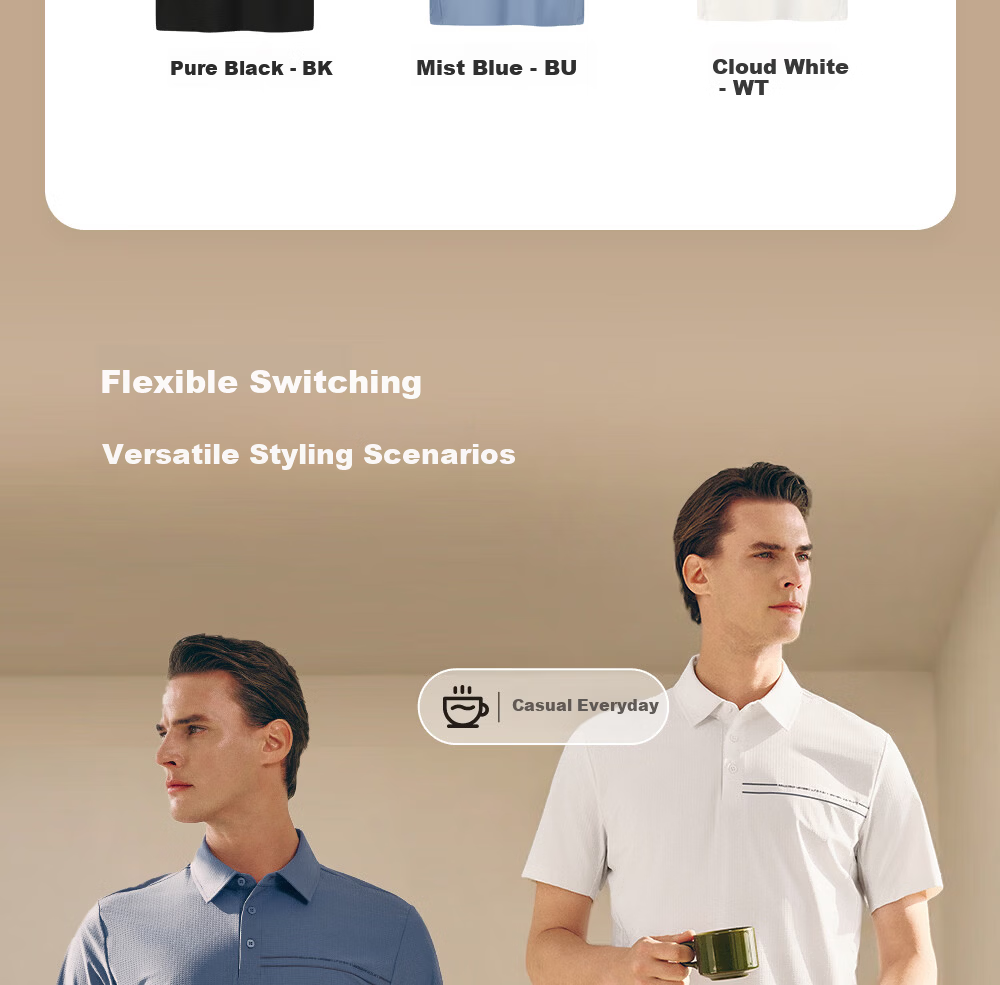 FILA Official Men's Knitted Short Sleeve Polo Shirt 2026 Summer Sun Protection Cooling Comfortable Top 13