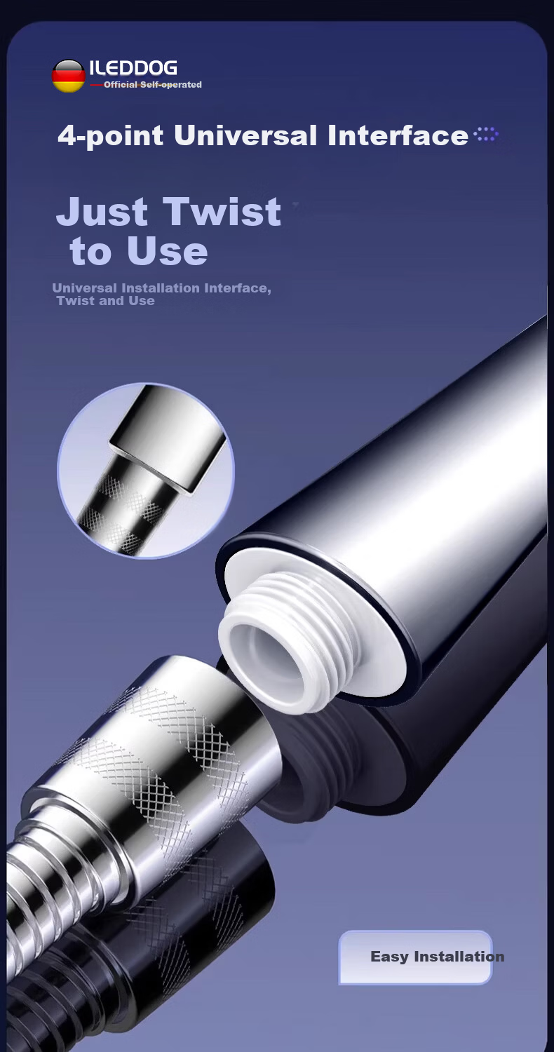 ILeddog [Germany] High-Pressure Shower Head Multi-Function Handheld Shower Set DJ119 12