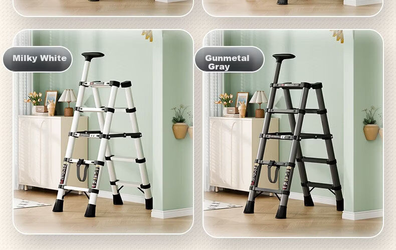 Yilinju Household Ladder Telescopic Ladder Small Lightweight A-Frame Folding Multi-Functional Staircase Engineering Ladder - S6 Red 30