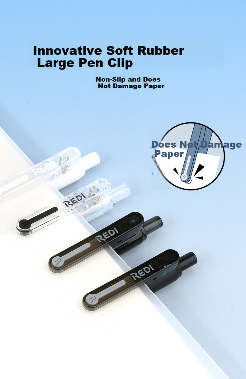 Lepusen Lewei Click Gel Pen 662 Black 0.5mm Large Capacity Retractable Pen Student Exam Writing Pen Daily Study Model 662-6 8