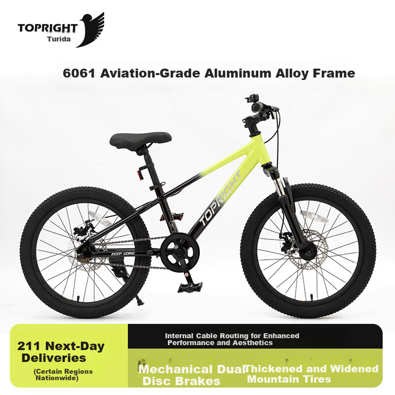 TOPRIGHT Youth Off-Road Aluminum Alloy Bicycle 20-Inch Commuter Bike for Primary and Secondary School Students Children's Day Gift
