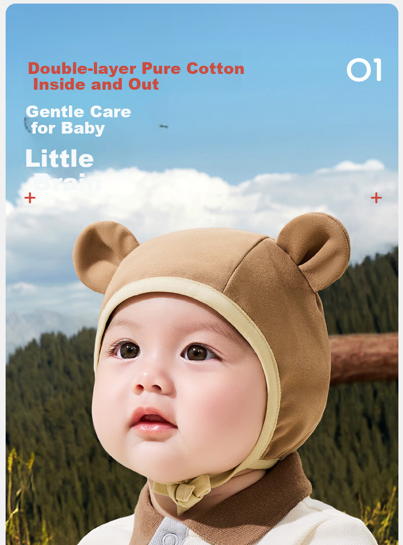 Kocotree KK Tree Baby Hat Autumn Winter Infant Toddler Warm Windproof Cotton Ear Protection Cartoon Hat 6