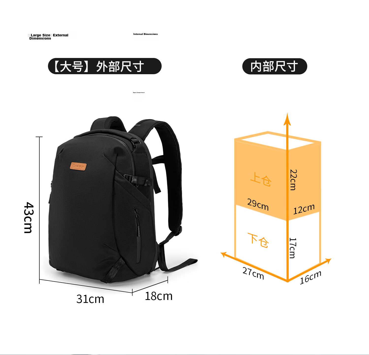 CWATCUN Kaden DSLR Camera Bag Multifunctional Waterproof Commuter Photography Backpack 3