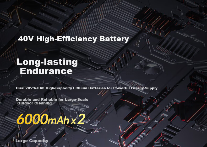 Dongcheng DCQF40171H2S 40V Brushless Lithium Battery Blower 6.0Ah Dual Batteries with Charger 5