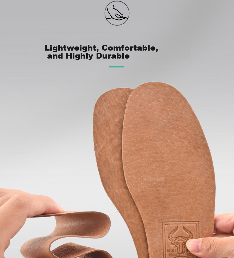 Huabaochi 2 Pairs Genuine Leather Insoles for Men and Women Breathable Sweat-Absorbing Odor-Resistant Ultra-Thin Comfortable Leather Shoe Inserts 8