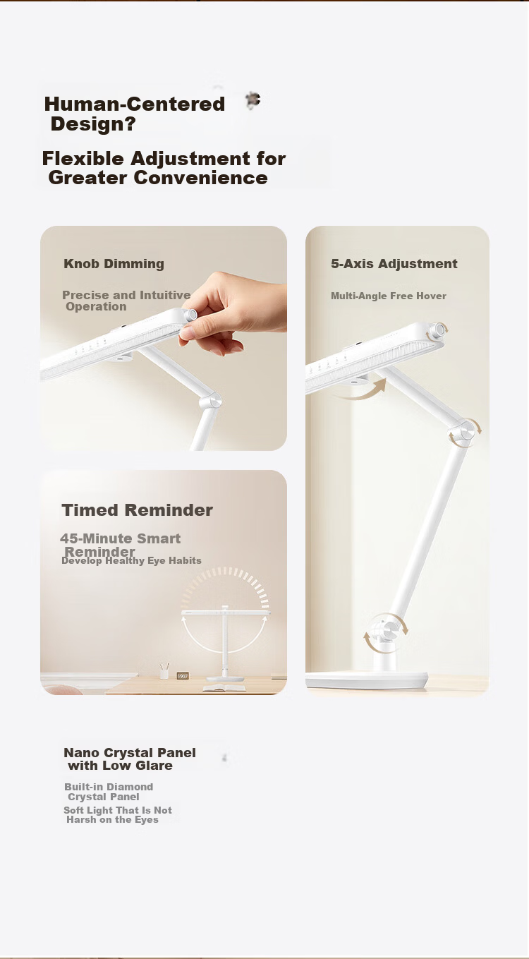 Dreame Smart Sensor Desk Lamp Full Spectrum Eye Protection Study Bedroom High-Quality US Cree LED 7