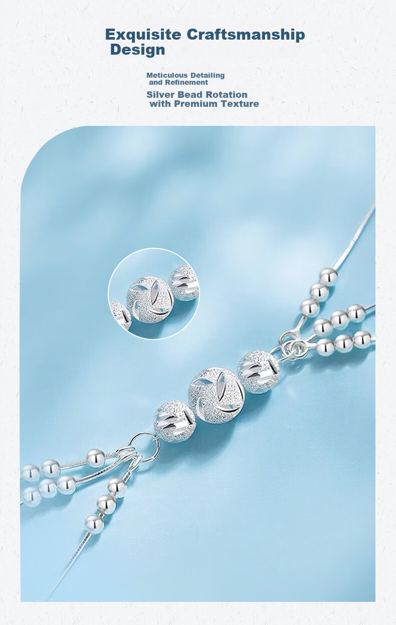 Sino Gem Three Lives Three Worlds Pure Silver Bracelet Women's 2026 New Sterling Silver Jewelry College Entrance Exam Blessing Graduation Gift for Girlfriend 5