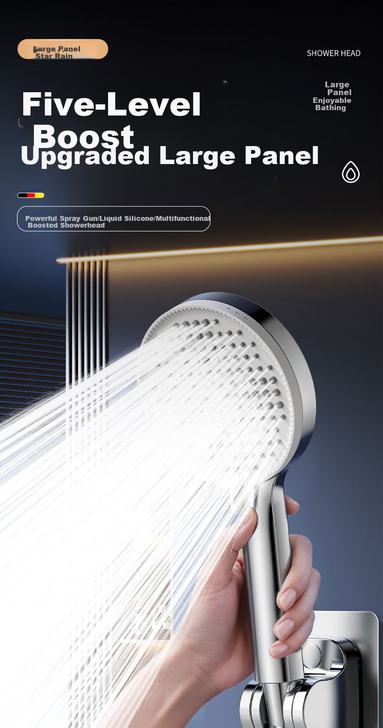 HOMK German High-Pressure Shower Head with Powerful Water Flow, Shower Sprayer, Large Water Output, Showerhead 1