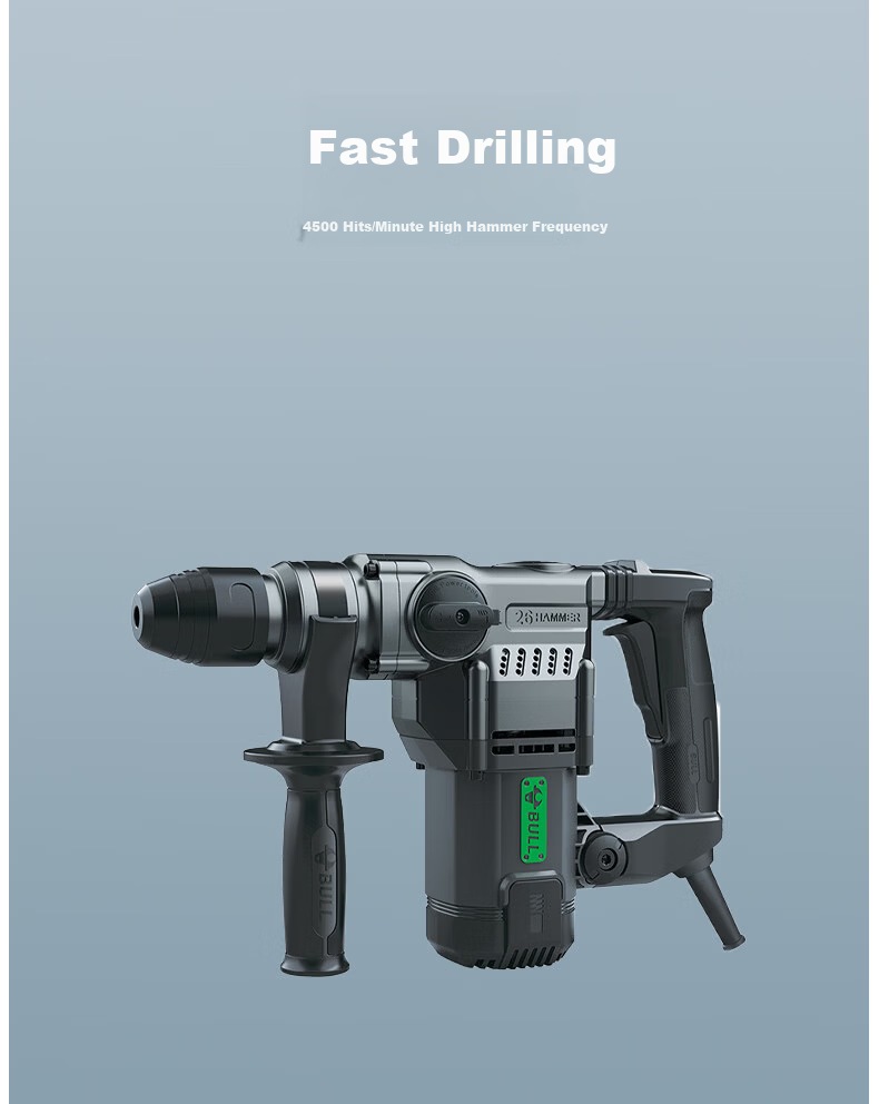 BULL Industrial Grade 1250W Electric Hammer High Power Wall Demolition Concrete Grooving Hammer GDC1250-32 2