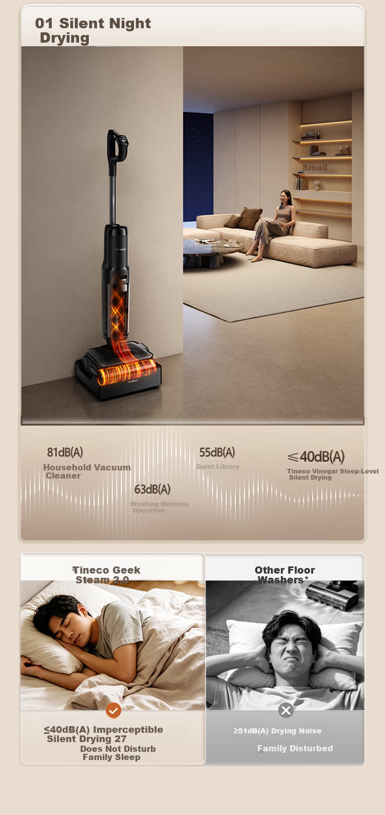 Tineco Geek Steam 2.0 Steam Mop and Vacuum Cleaner Robot with 380°C High-Temperature Steam Source and 28KPa Suction, Anti-Tangle Hair, Floor Cleaning and Mopping All-in-One 11
