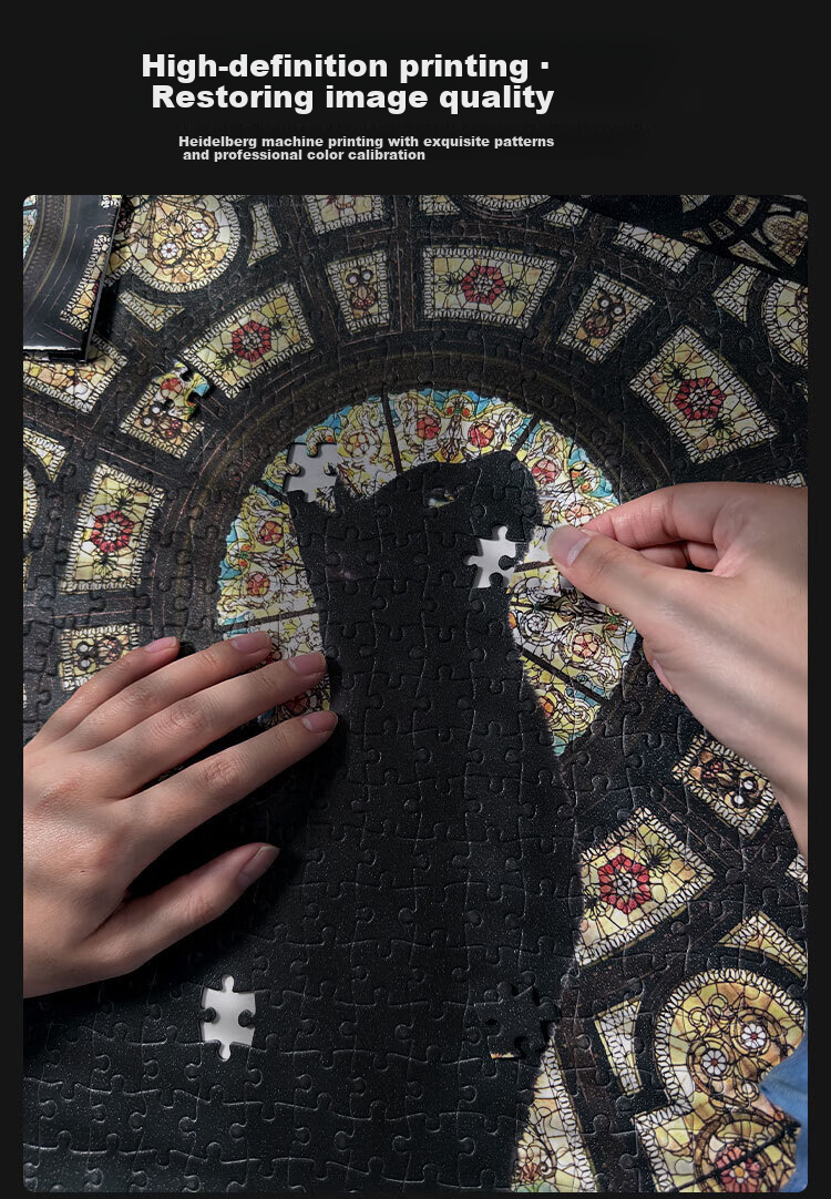 Botop CathedralCat Church Cat Puzzle 1000 Pieces Imported Black Card Flash Stress Relief Toy Birthday Christmas Gift 2