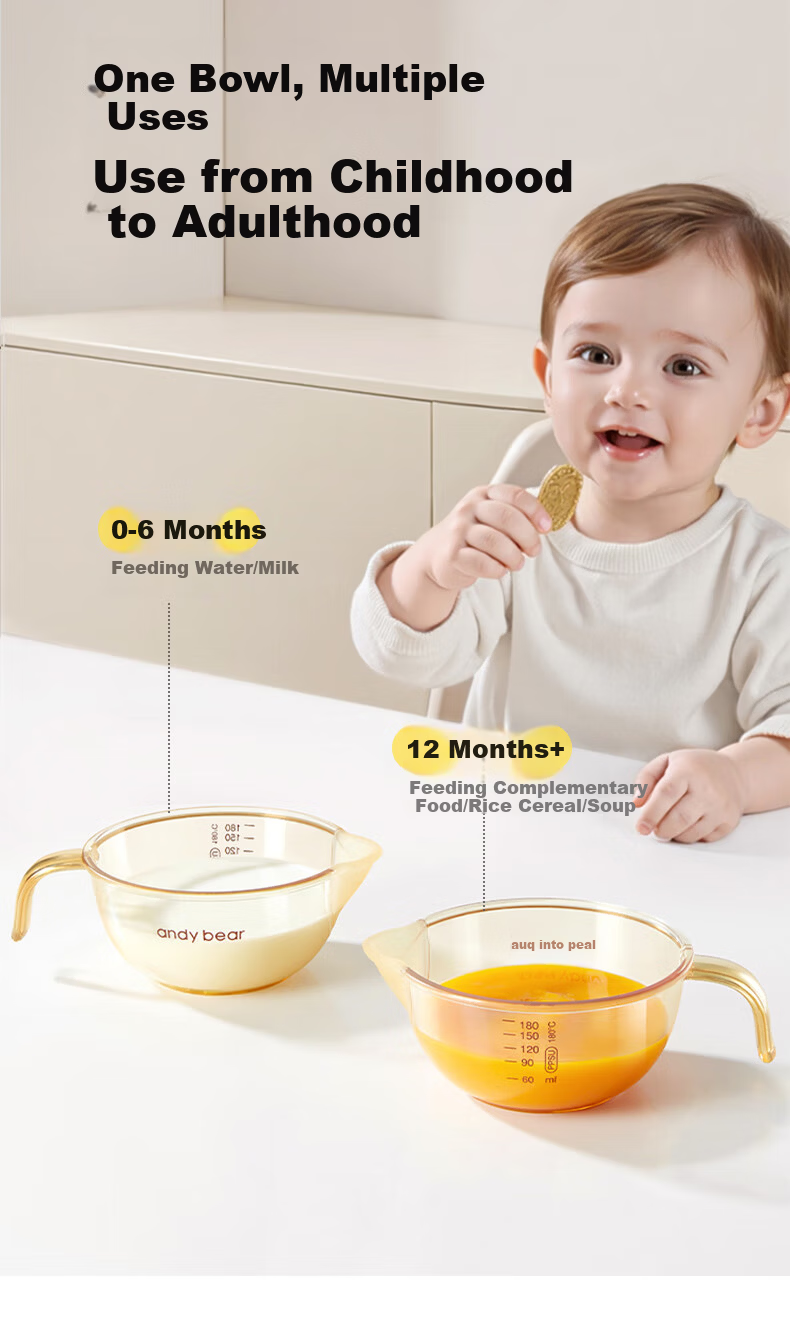 AIBEDILA Baby Feeding Bowl with Spout PPSU Rice Cereal Powder Special Children's Tableware Lunch Box 8
