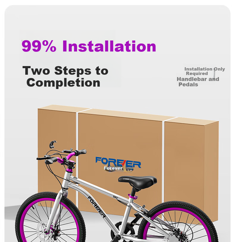 FOREVER Aluminum Alloy Children's Bicycle 6-12 Years Boys and Girls Student Bike Ultra-Light Gear Mountain Bike 20 Inch 22