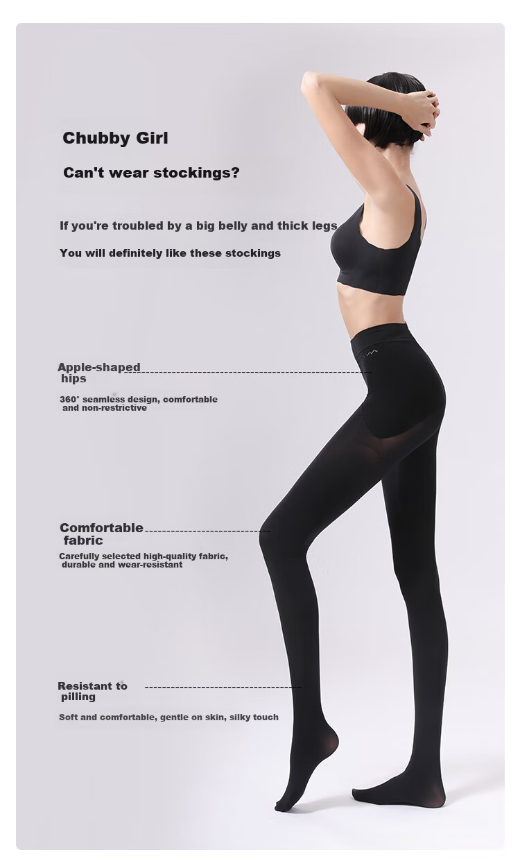 Avandi Plus Size 2D Ultra-Thin Spring New Apple Hip Anti-Snag Pantyhose for Women 6