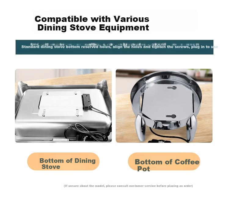 Jingqingfu Electric Buffet Warmer Plate Square Self-Service Buffet Stove Heating Plate with Adjustable Temperature Control Jingcang 5