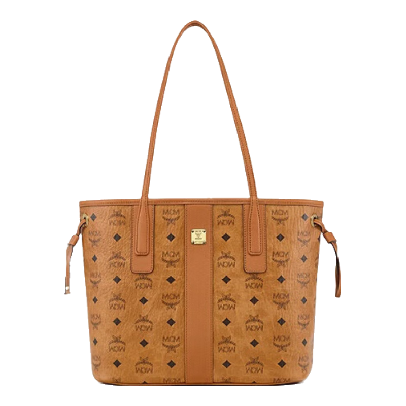 MCM New Arrival Exquisite Commuter LIZ Small Reversible Double Tote Bag Cognac Color Qixi Festival Gift