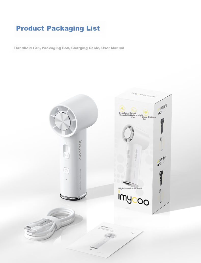 AIMIKU Handheld Mini Fan High-Speed Cooling Semiconductor USB Rechargeable Portable Outdoor Student Dormitory Long Battery Life 26