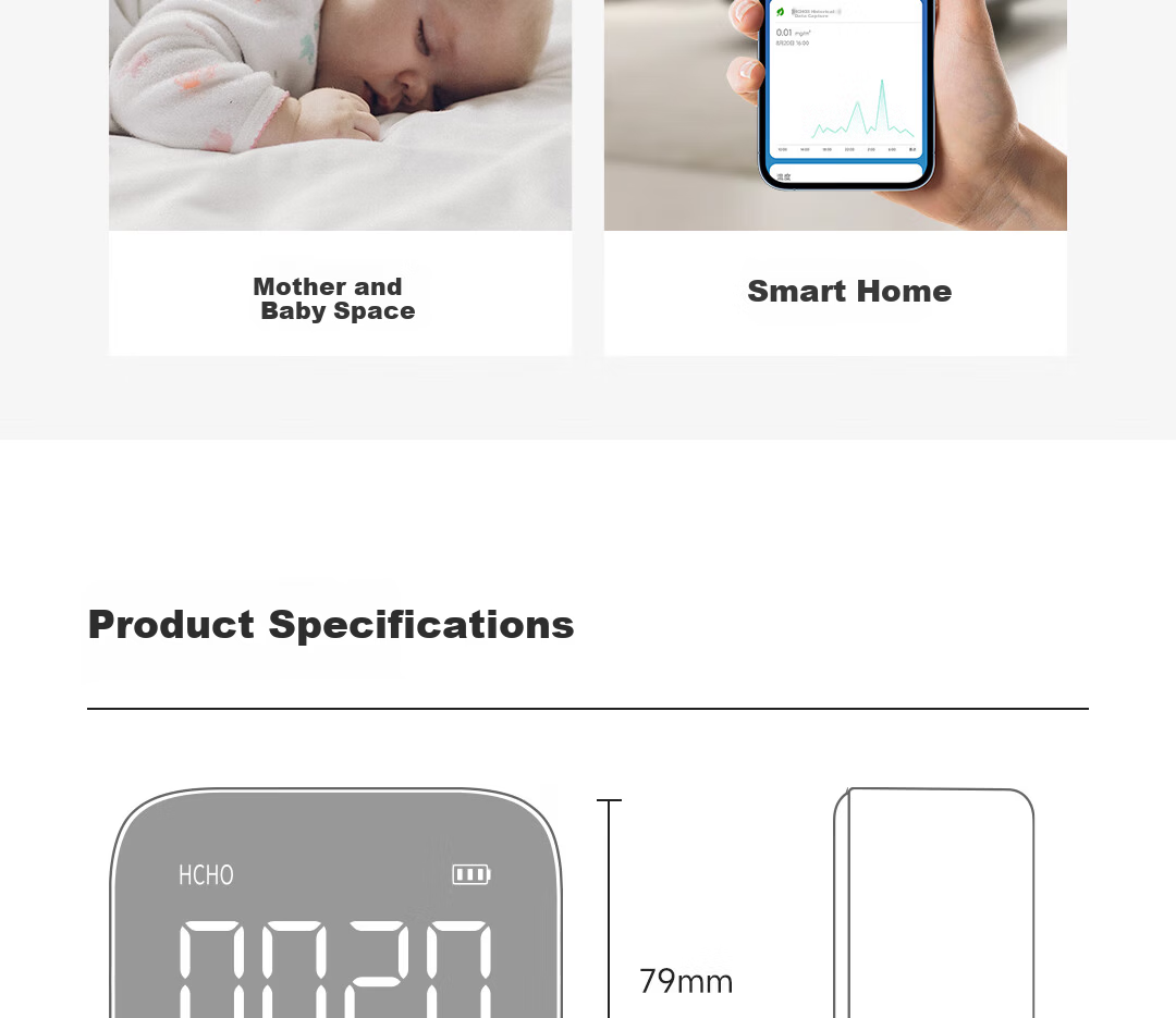 DUKA Formaldehyde Detector Home Formaldehyde Tester Air Quality Monitor Temperature Humidity Meter Clock Mijia Smart HF1 20