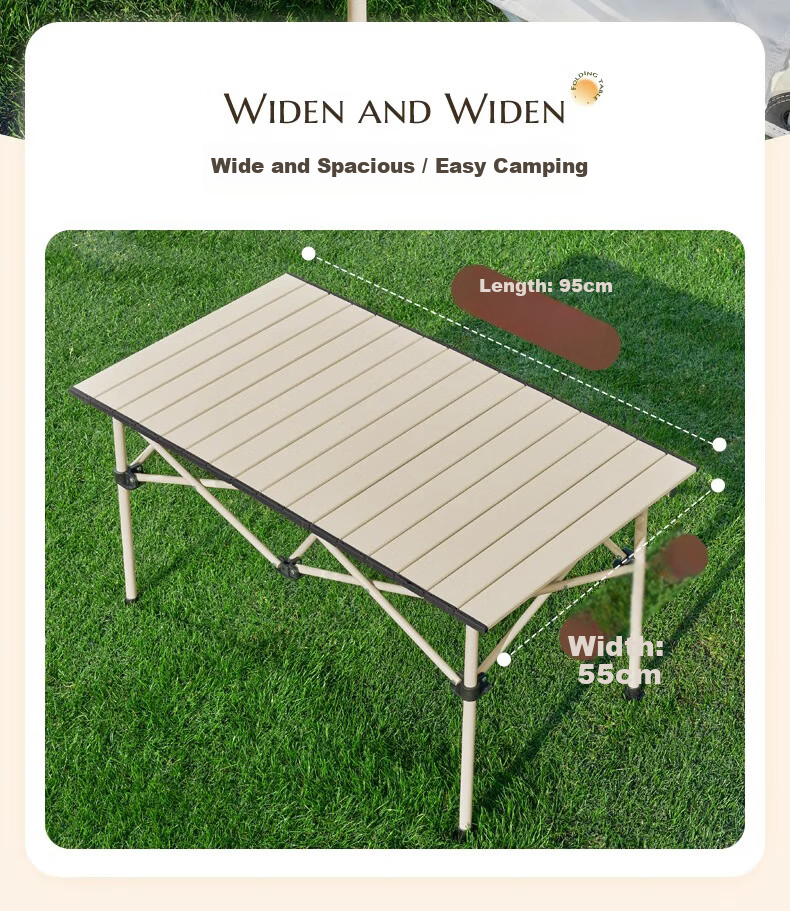 Jing Jiayi Outdoor Folding Table Egg Roll Table Portable Camping Picnic Long Table and Chairs Set 2