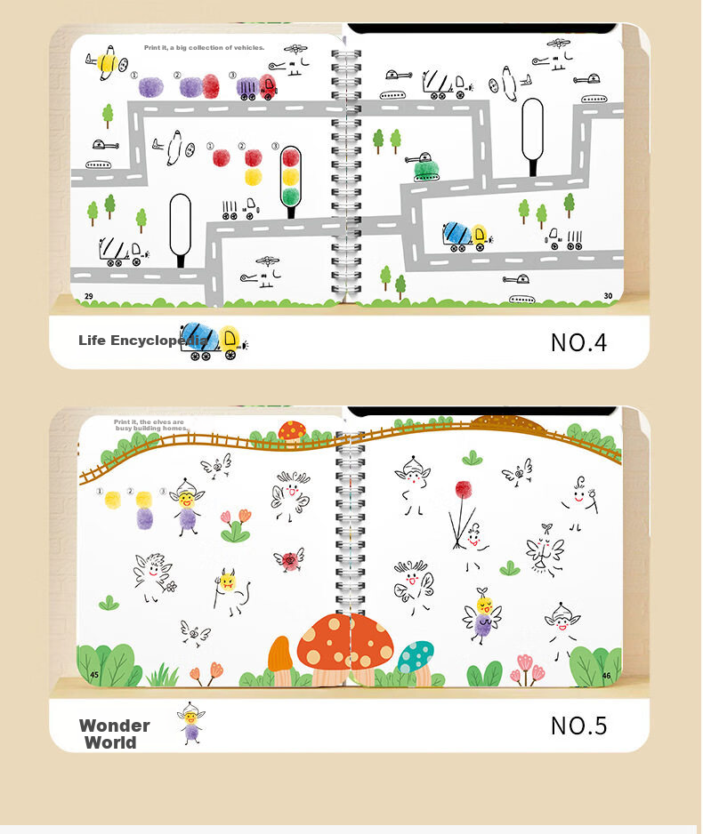JEPPE Children's Foldable DIY Coloring and Drawing Book for Ages 3-6, Art Sketchbook, Boys and Girls Children's Day Gift 5