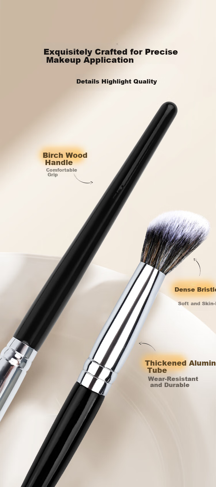 Meifuyu Slope Blush Cream Brush, Highlighter Brush, Contour Brush, Slanted Head Cream-Like Liquid Makeup Brush, Blending And Setting Brush MF8830 7