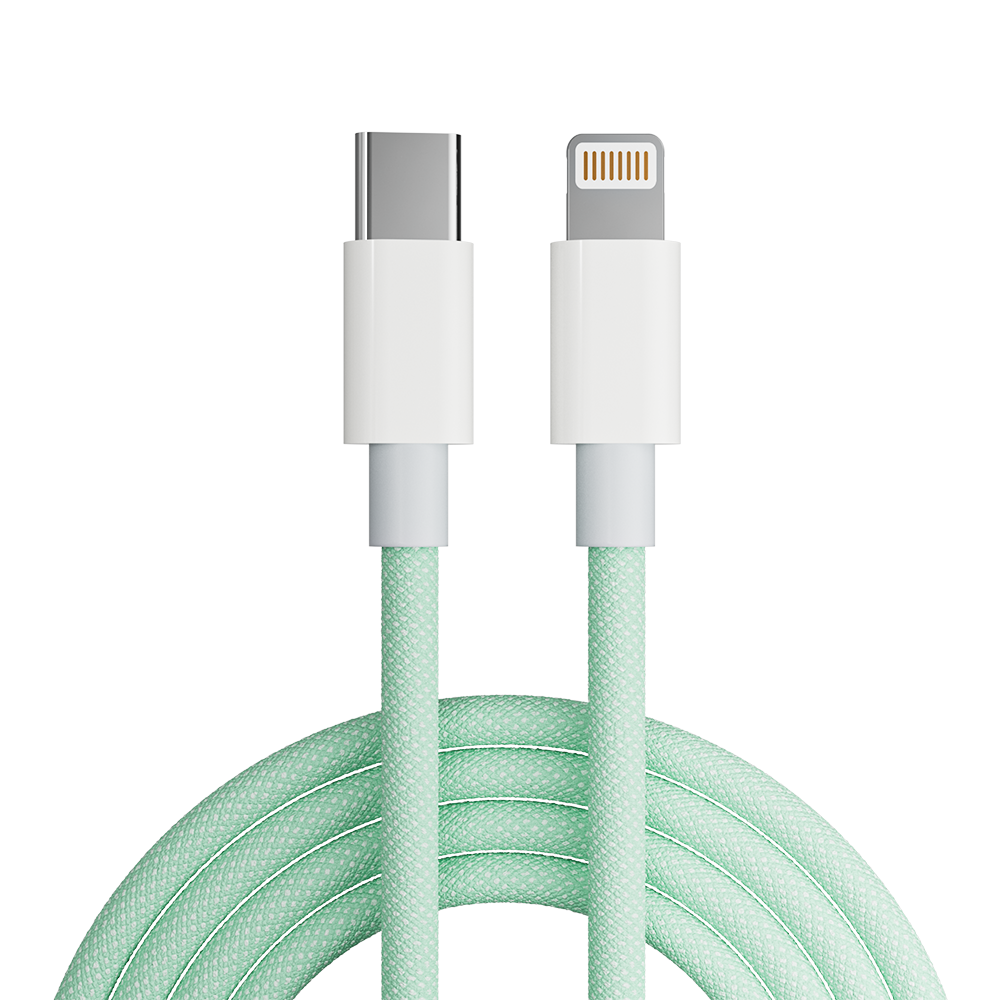 Beimo Compatible iPhone 14/13/12/11/XS/8 Apple Data Cable Fast Charging PD30W Lightning Braided Cable for Phone Tablet Car 1m Green