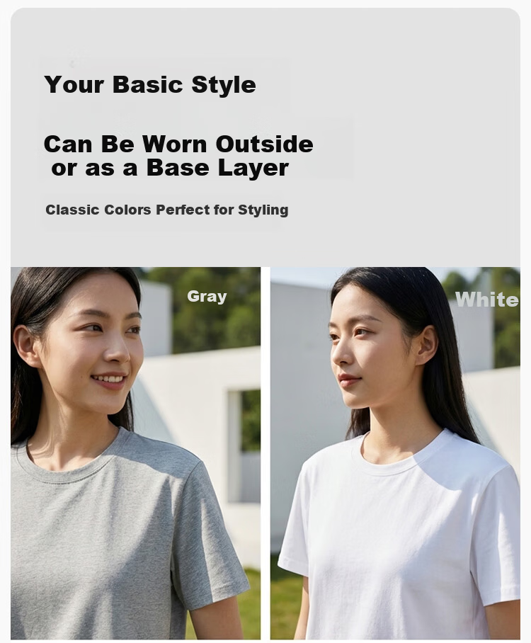 Jingshuran Gift Cotton Women's Antibacterial Pure Cotton Sweat-Absorbing Breathable Short Sleeve T-Shirt White XL 3