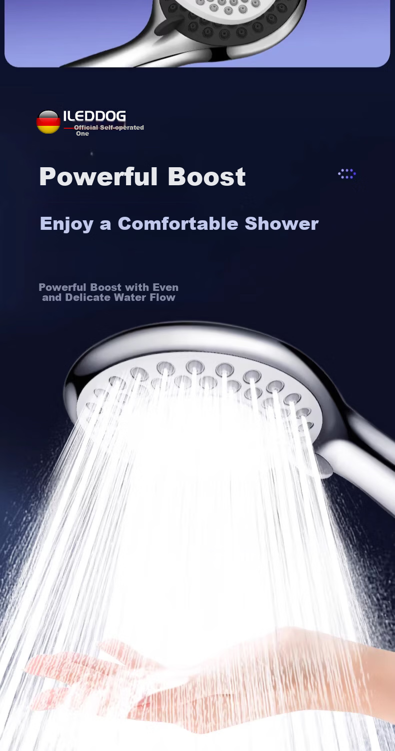 ILeddog [Germany] High-Pressure Shower Head Multi-Function Handheld Shower Set DJ119 5