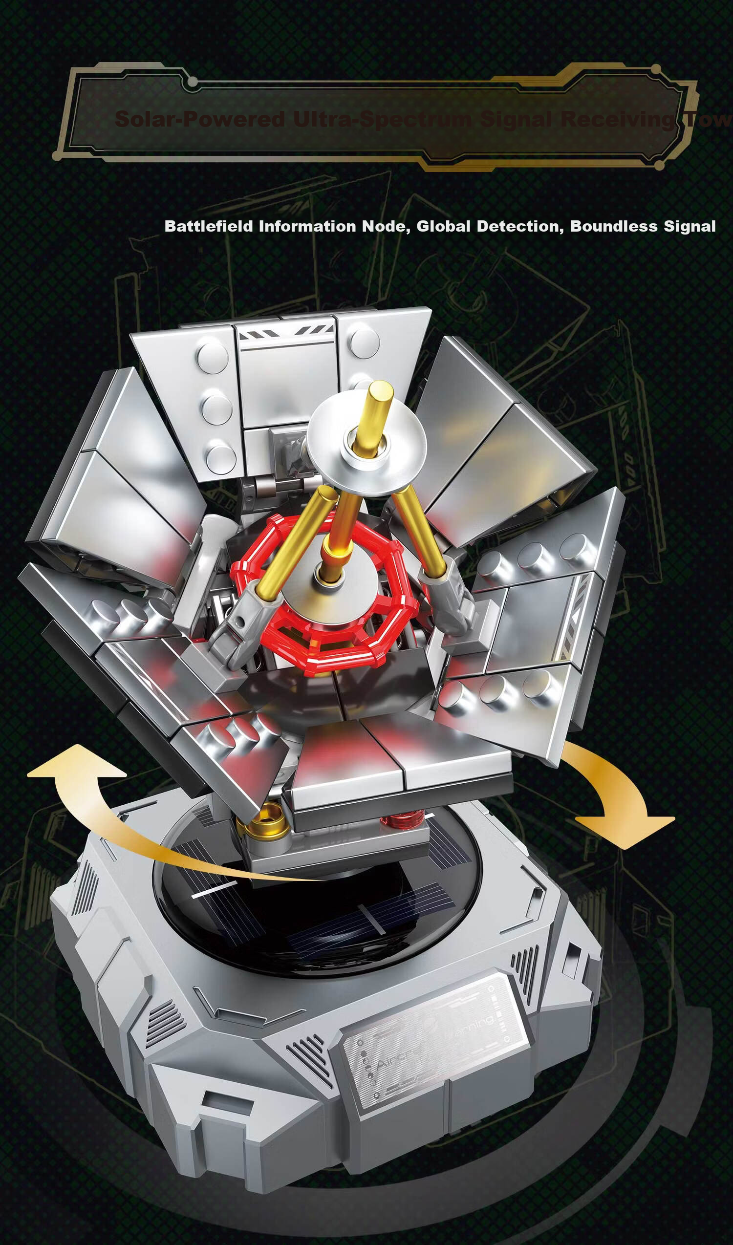 F5 Children's Building Blocks Anti-Aircraft Military Assembly Model Solar Toy for Ages 6-8-12 Boys and Girls Birthday Gift 6