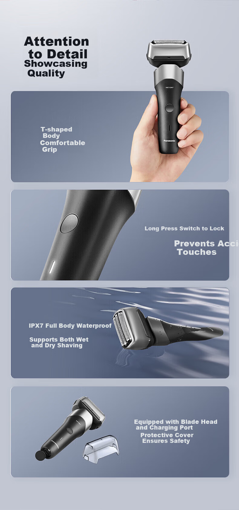 Panasonic New 5 Series Lightning Shaver ES-RM35 Black 10
