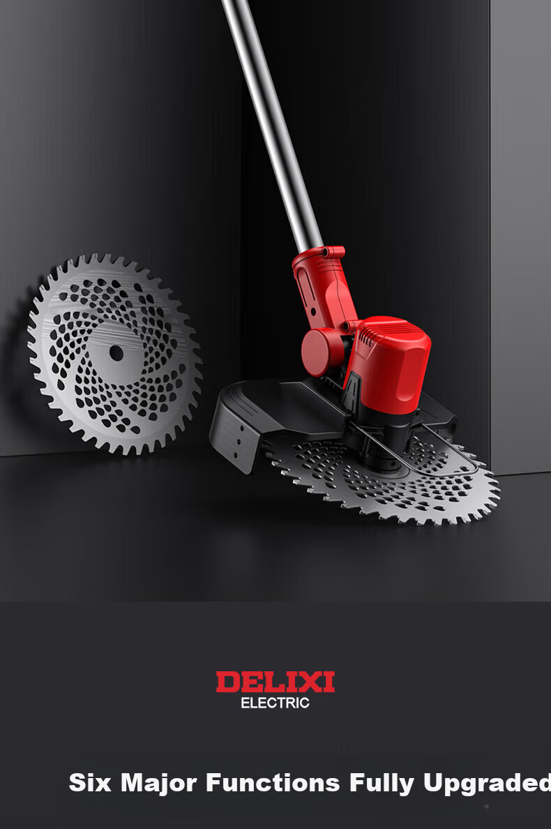 DELIXI Electric Cordless Lawn Mower Rechargeable Multifunctional Grass Trimmer Lithium Battery Grass Cutter for Home Use 1