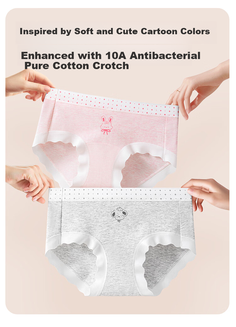 Hodo Girls' Pure Cotton Triangle Underwear Children's Big Girls All Cotton Antibacterial Triangle Shorts 10A 4