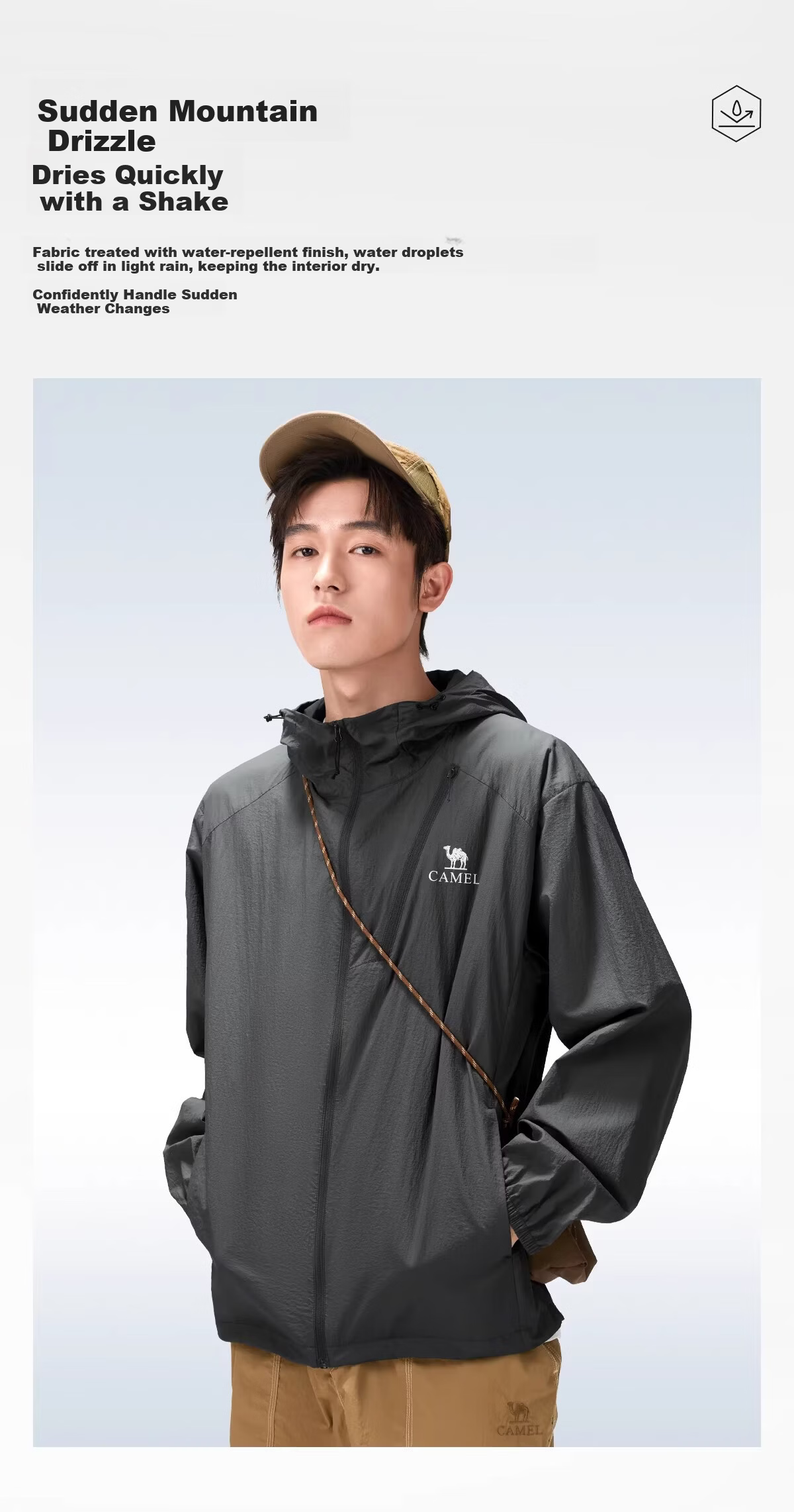 CAMEL Outdoor Sun Protection Jacket 2026 Spring Summer New Unisex Ice Cooling Breathable Durable Sunproof Sports Coat 5134 7