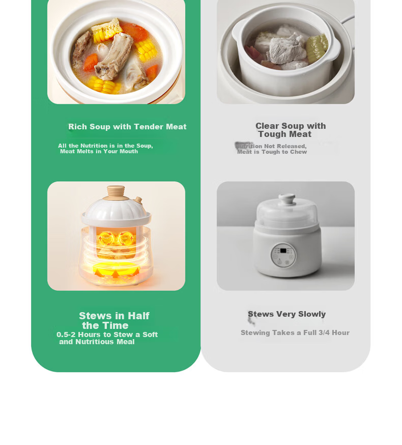 PLODON Infant Special Complementary Food Cooker, Steam on Top and Cook Below, Age-Specific Baby Micro-Pressure Electric Stew Pot, BB Soup Cooker, Porridge and Rice Cooker 14