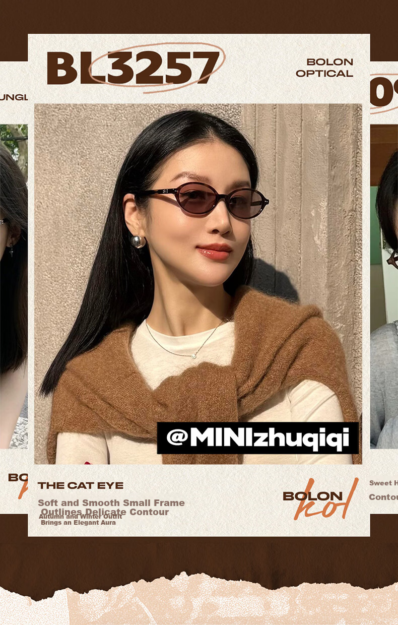 BOLON Bolon Eyewear 26 New Yang Zi Same Style Retro Sunglasses UV Protection Driving Sunglasses Women BL3257A26 1