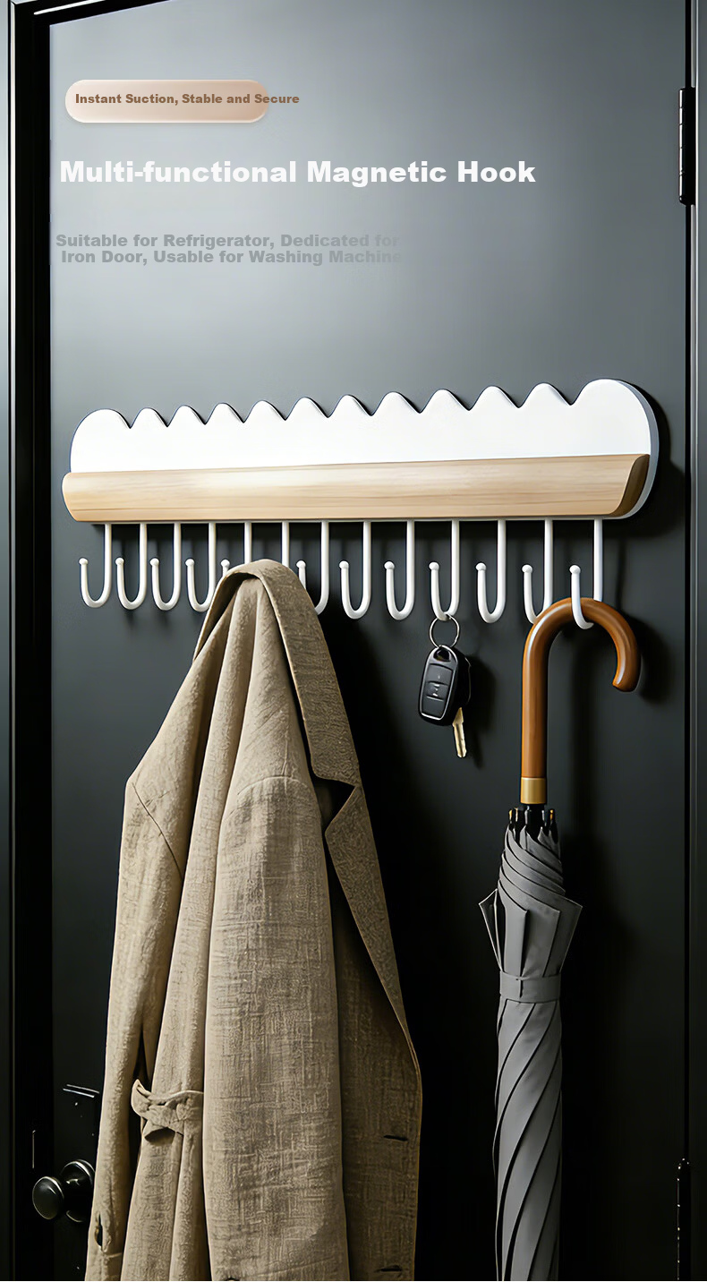 FANXIA Magnetic Hook Strong Clothes Hook for Entrance Security Door Key Storage Rack Refrigerator Organizer Rack 1