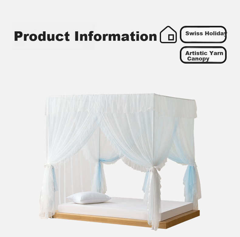 MEDOGA 2026 New A-Class Princess Style Floor-Length Premium Indoor Bed Canopy Mesh Mosquito and Dust Proof 1.8m Light Tea Color 41