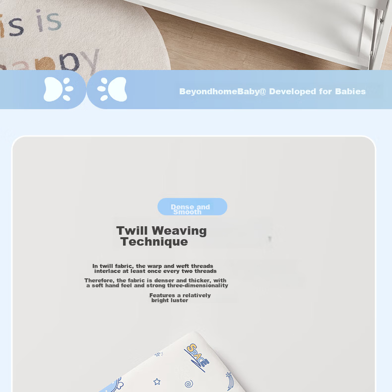 BEYONDHOME BABY Pure Cotton Fitted Sheet A-Class for Newborns and Toddlers, Cute Planet Design, 120*65cm 10