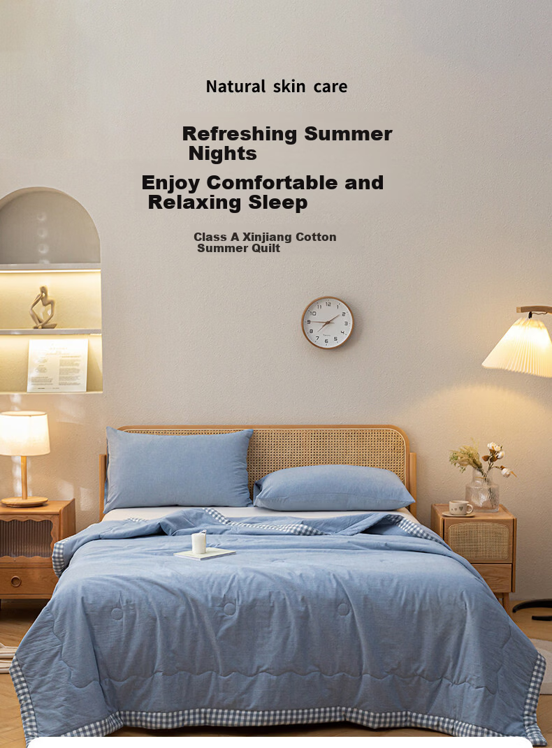 MUJI Grade A Xinjiang Cotton Summer Quilt 20% Cotton Thin Quilt Core Pure Cotton Air Conditioning Summer Blanket 200*230cm 1