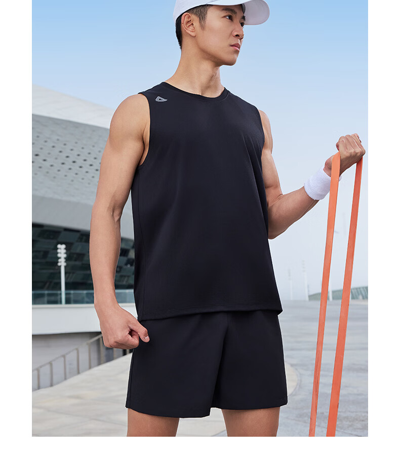 PEAK Men's Summer Sports Set Quick-Dry Breathable Sleeveless Vest and Shorts Badminton Running Fitness Two-Piece DF152010 29