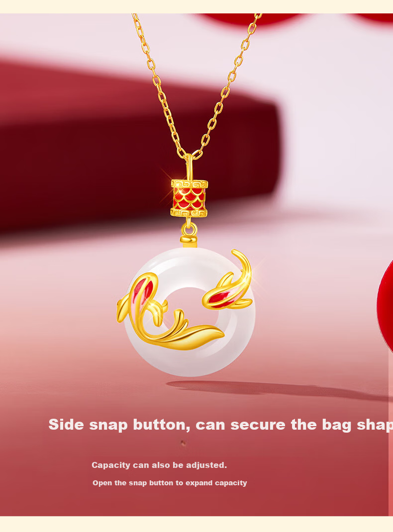 Lao Miao Koi Fish Safety Buckle Pure Silver Necklace Women's New Pendant Birthday Gift Practical High-End Jewelry for Wife Girlfriend 8