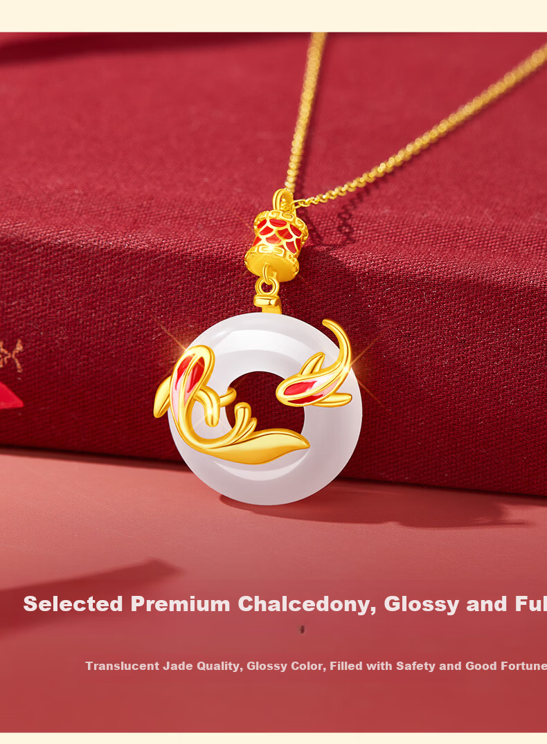 Lao Miao Koi Fish Safety Buckle Pure Silver Necklace Women's New Pendant Birthday Gift Practical High-End Jewelry for Wife Girlfriend 6