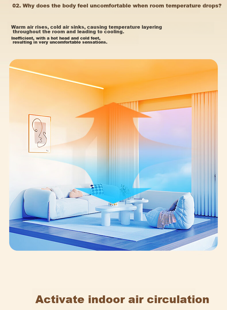 AUX Summer Hot Sale New Floor Fan Air Circulation Fan Retractable Foldable Desktop Office Table Floor 3-in-1 Home Fan Price Guarantee 618 6