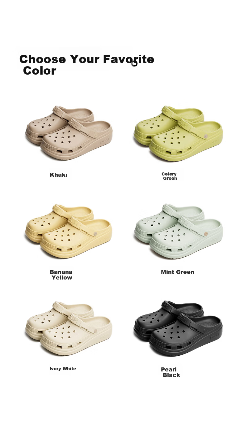 Puxi Outdoor Beach Summer Couple Hollow Shoes Pearl Black 40-41 6