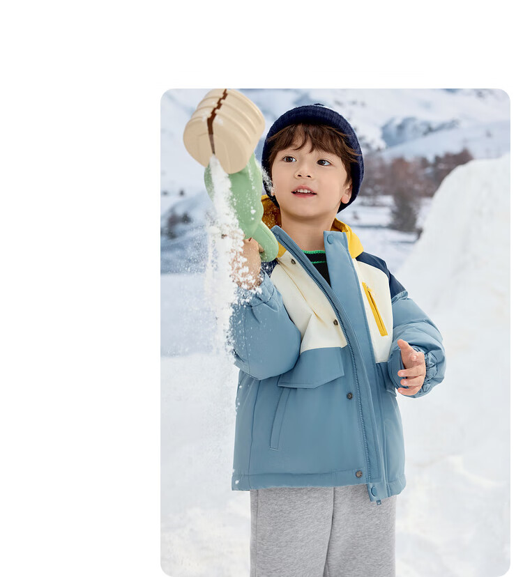 BALABALA Children's down Jacket for Girls And Boys, Winter Hooded Coat, Warm Outerwear, Outdoor Thickened 22
